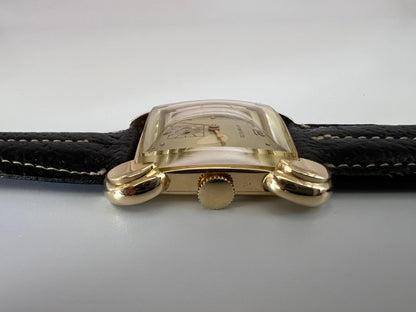 Frisman Vintage Tiffany & Co Mathey-Tissot 14k Gold Heavy Art Deco Flared Lug Mens Watch