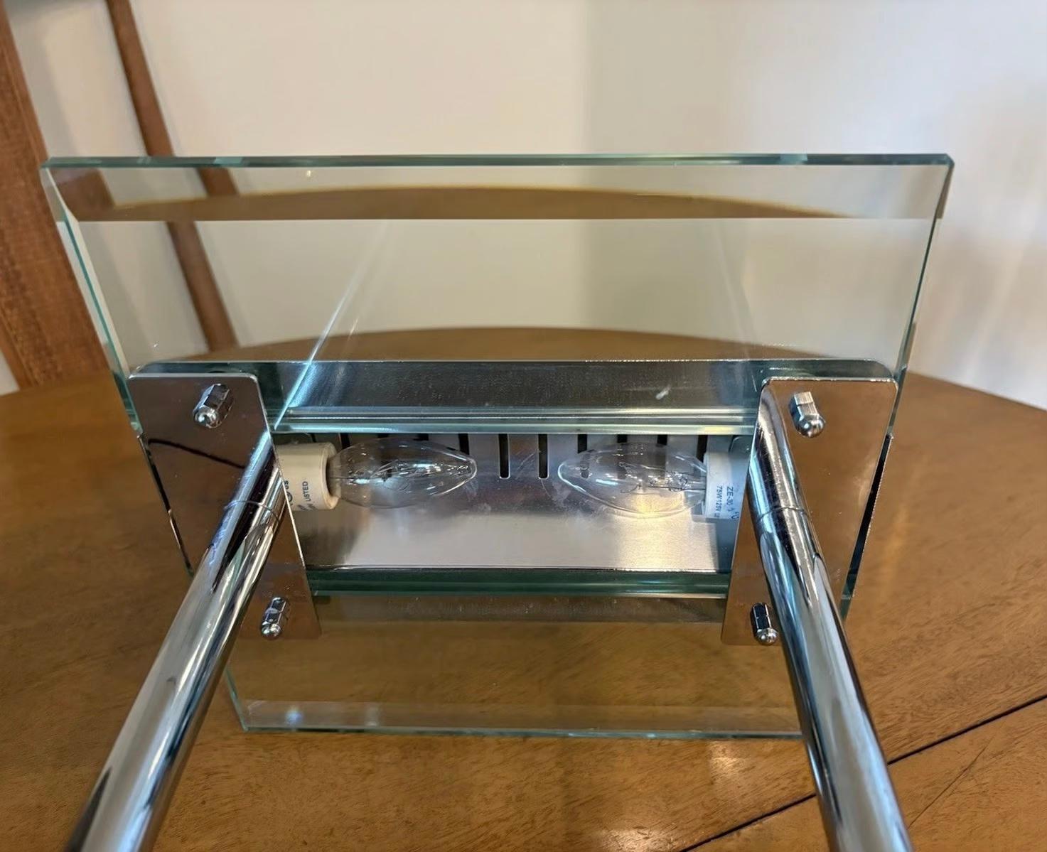 Frisman Vintage Robert Sonneman for George Kovacs PostModern Deco Sleek Chrome Bankers Desk Lamp