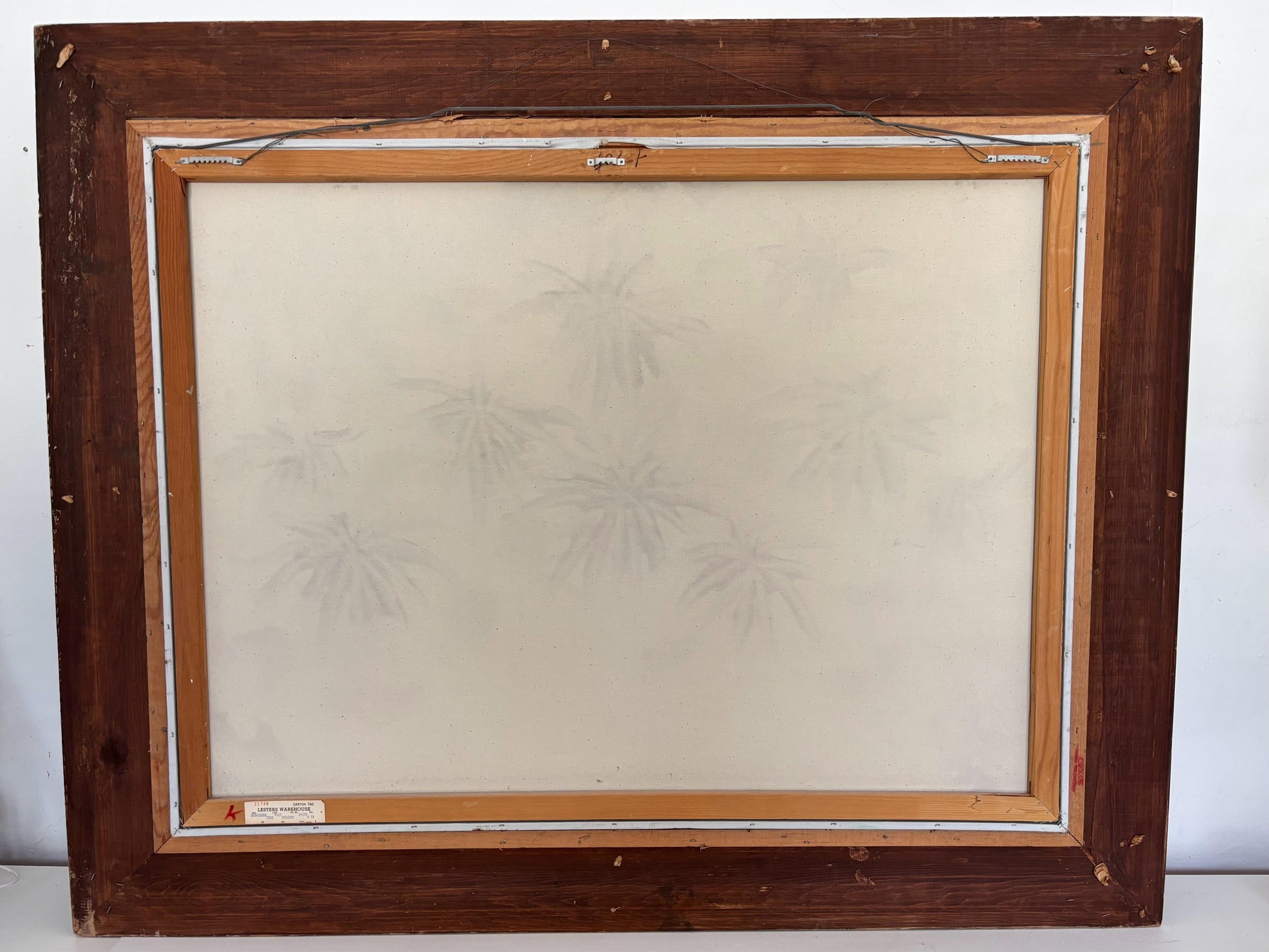 Frisman Vintage XL Mid Century Modern Framed Ferrante Dramatic Flower Still Life Oil Painting