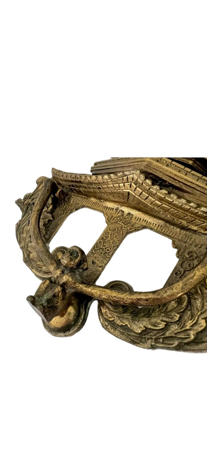 Frisman Vintage XXL 14.5” Vintage Asian Chinoiserie Solid Brass Pagoda Monkey Door Knocker