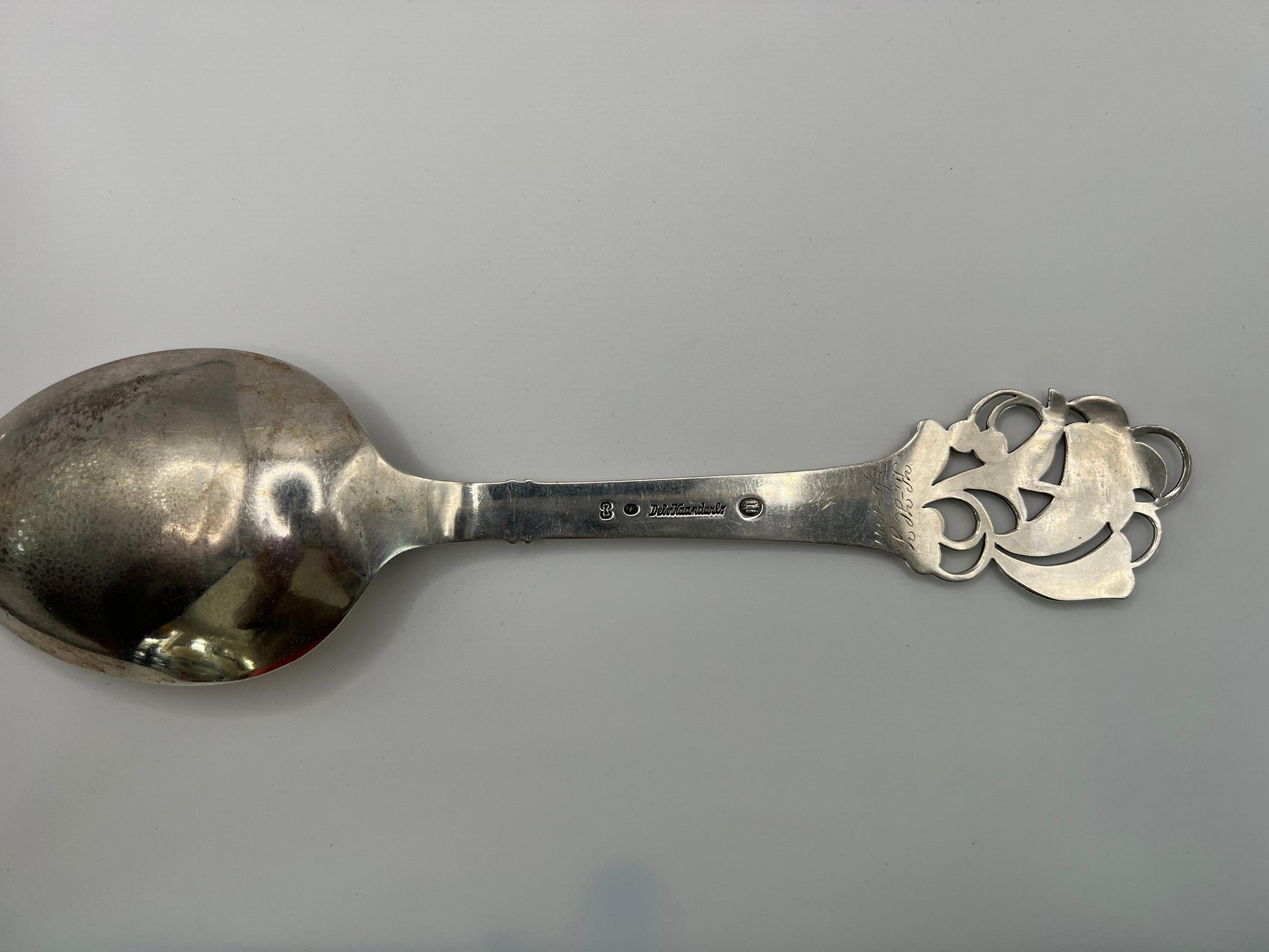 Frisman Vintage A Large Serving Spoon by Carl M. Cohr Horsens Solvvarefabrik Sterling Silver