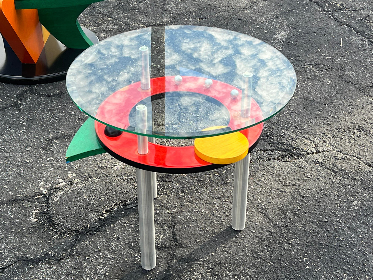 Funky Post Modern Colorful Side Table ca' 1990