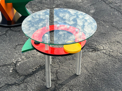 Funky Post Modern Colorful Side Table ca' 1990