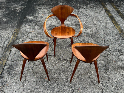 Frisman Vintage A Vintage Norman Cherner Plycraft Arm Chair  And Three Side Chairs ca' 1950's