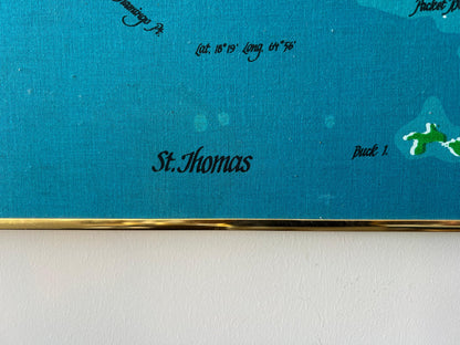 Vintage St.Thomas Caribbean Screenprint on Canvas Ca' 1970's