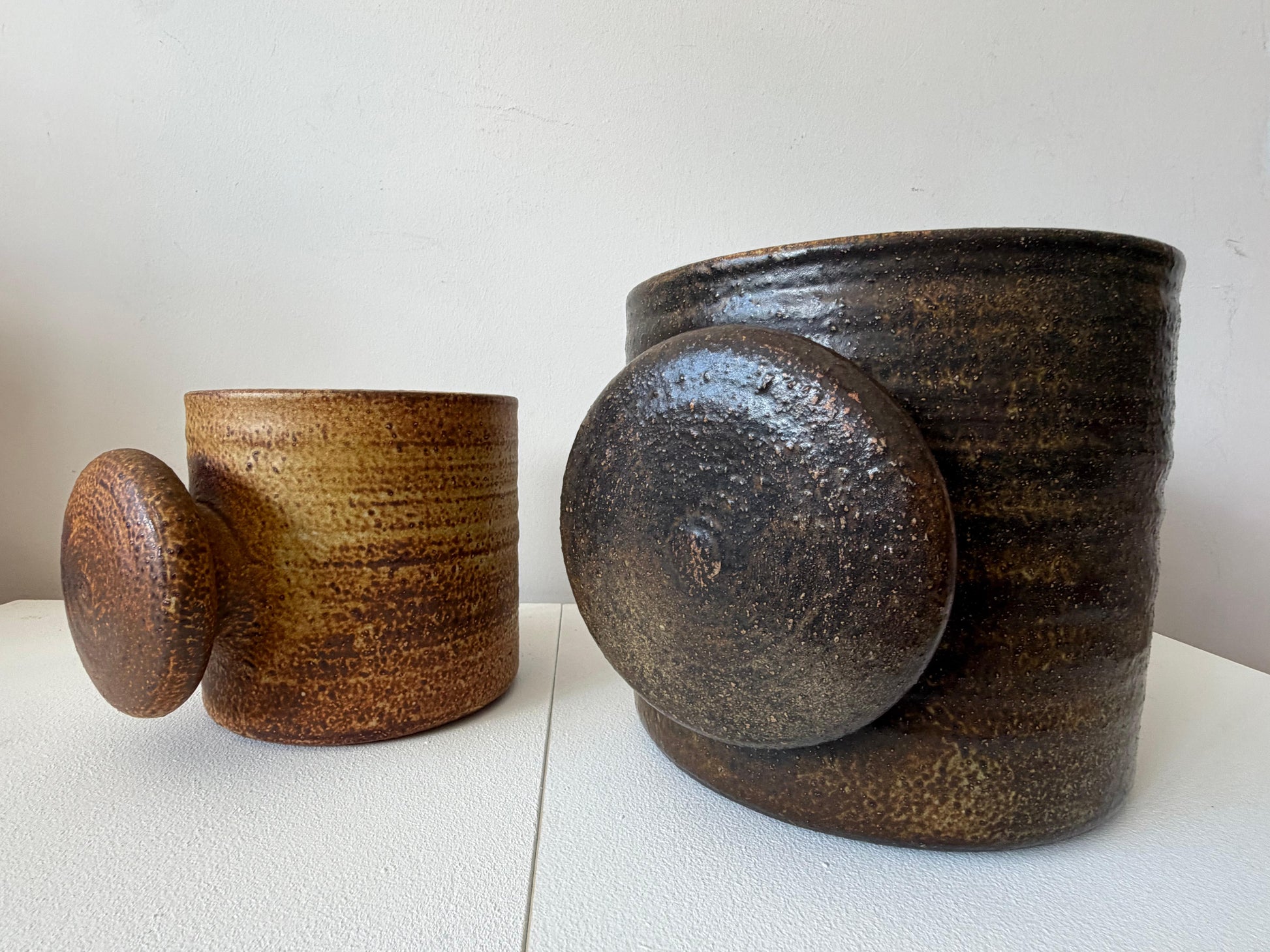 Frisman Vintage Two Unusual Ceramic Planters By Mobach Holland ca' 1960's