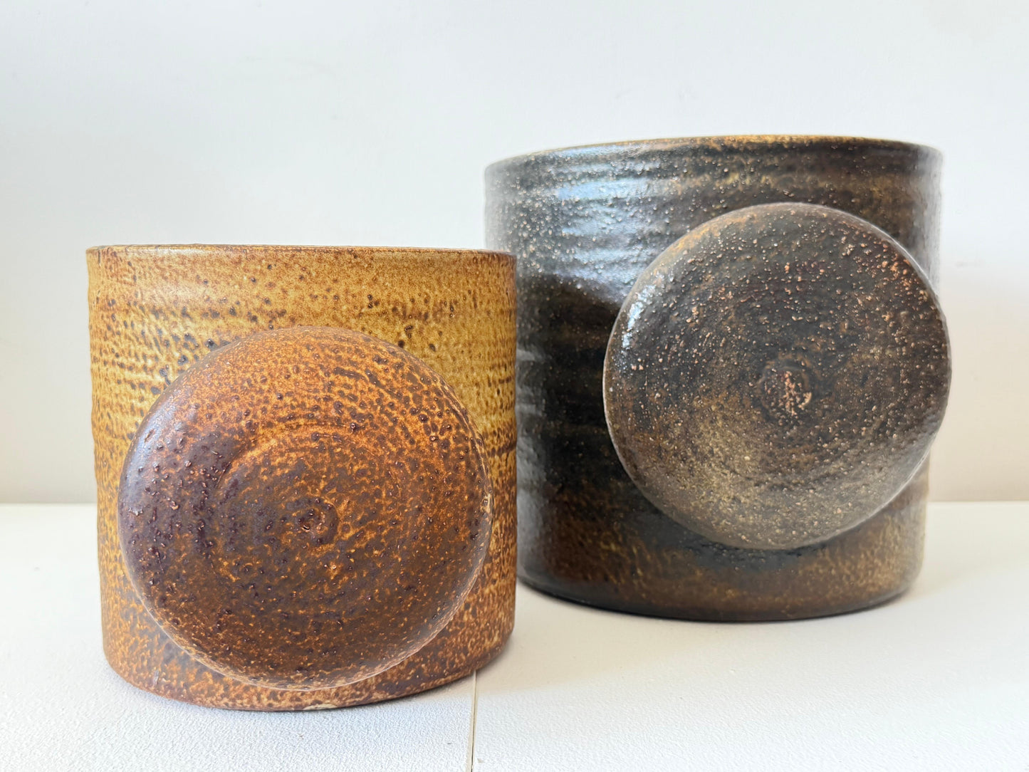 Frisman Vintage Two Unusual Ceramic Planters By Mobach Holland ca' 1960's