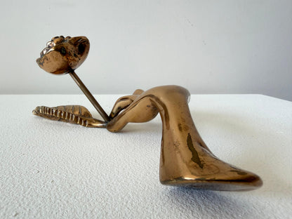 Frisman Vintage Stylized Bronze Hand Sculpture By Yves Lohé 1970's