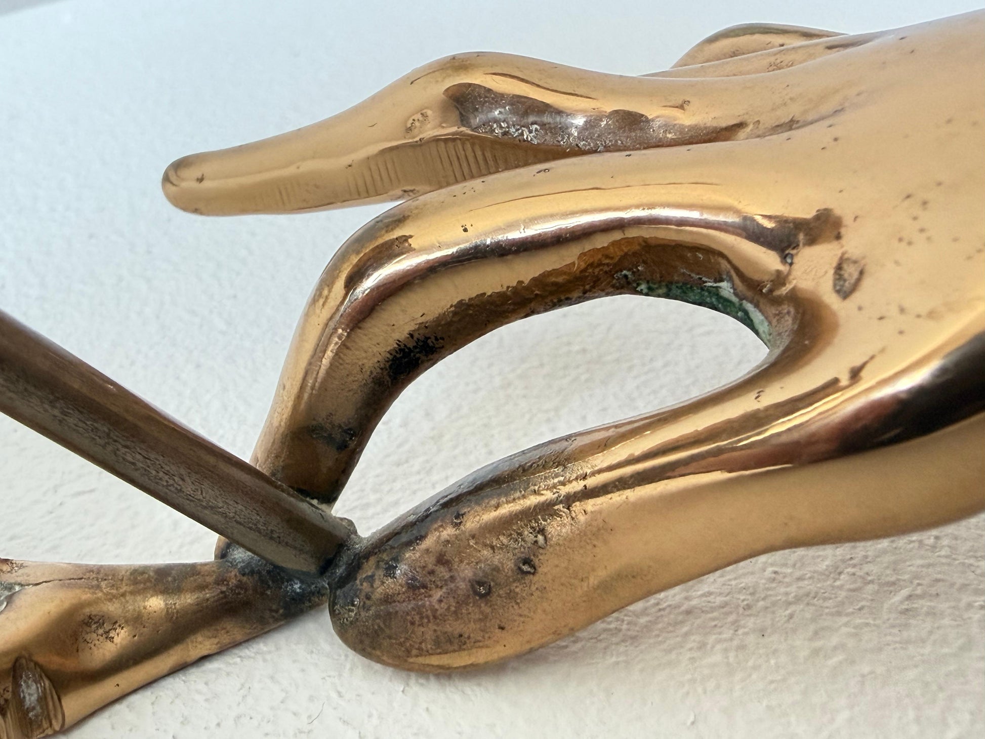 Frisman Vintage Stylized Bronze Hand Sculpture By Yves Lohé 1970's