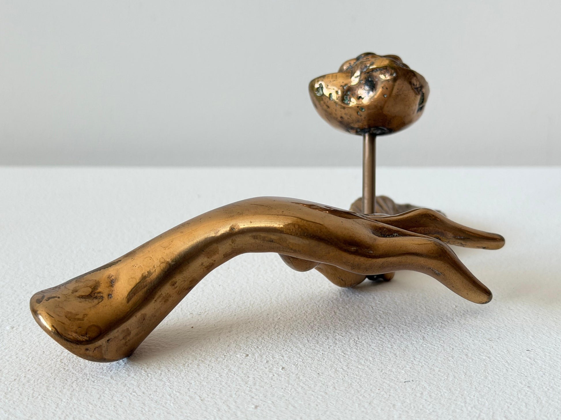 Frisman Vintage Stylized Bronze Hand Sculpture By Yves Lohé 1970's