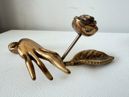 Frisman Vintage Stylized Bronze Hand Sculpture By Yves Lohé 1970's