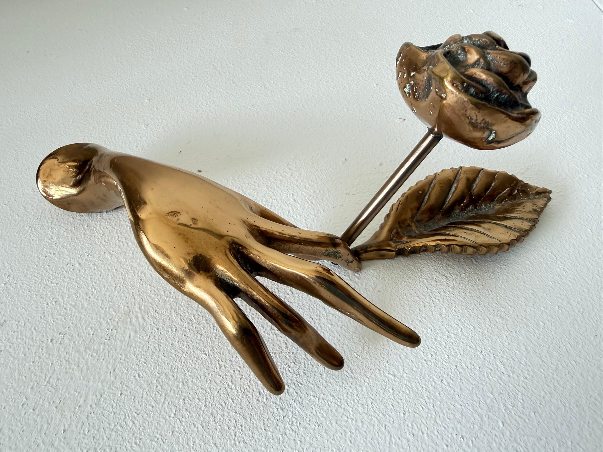 Frisman Vintage Stylized Bronze Hand Sculpture By Yves Lohé 1970's