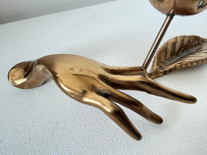 Frisman Vintage Stylized Bronze Hand Sculpture By Yves Lohé 1970's