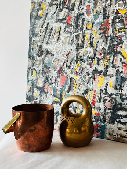 Frisman Vintage An Abstract Expressionist Painting By Leonard Maurer, 1958