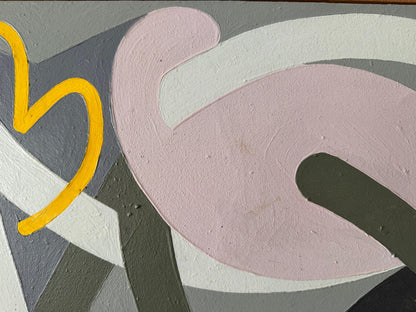 Frisman Vintage Vanessa Jackson Abstract Oil On Canvas Painting ca' 1983