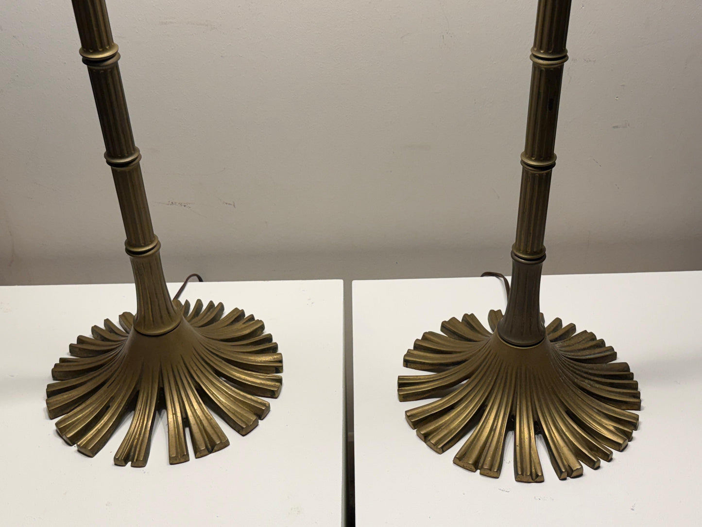Frisman Vintage A Pair Of Chapman Floor Lamps Bronze Bamboo Style ca' 1970's