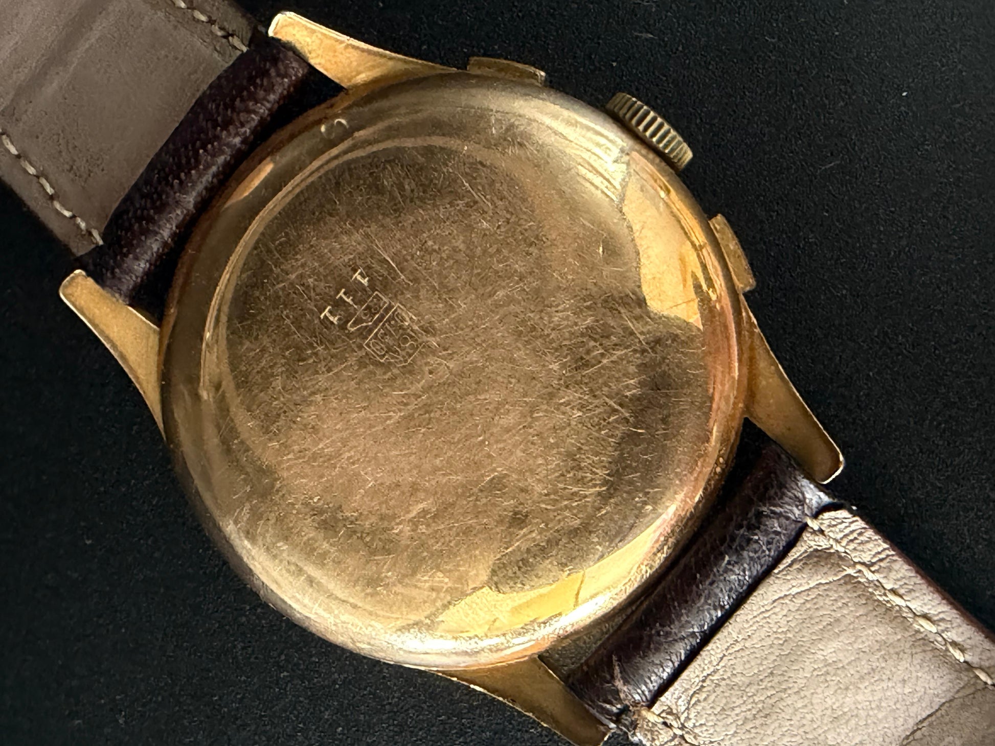 Frisman Vintage Chronograph Suisse 18K Rose Gold Two-Register Antimagnetic Watch