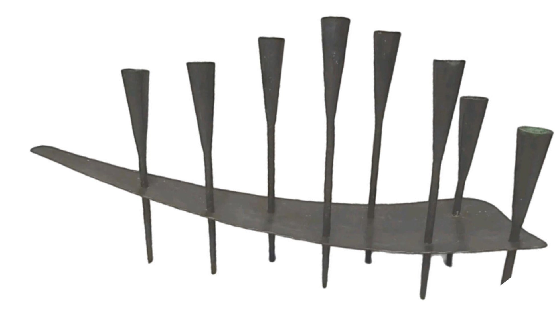 Frisman Vintage Massive 2Ft Mid Century Modern Iron Brutalist Noguchi Insp Sculptural Candelabra