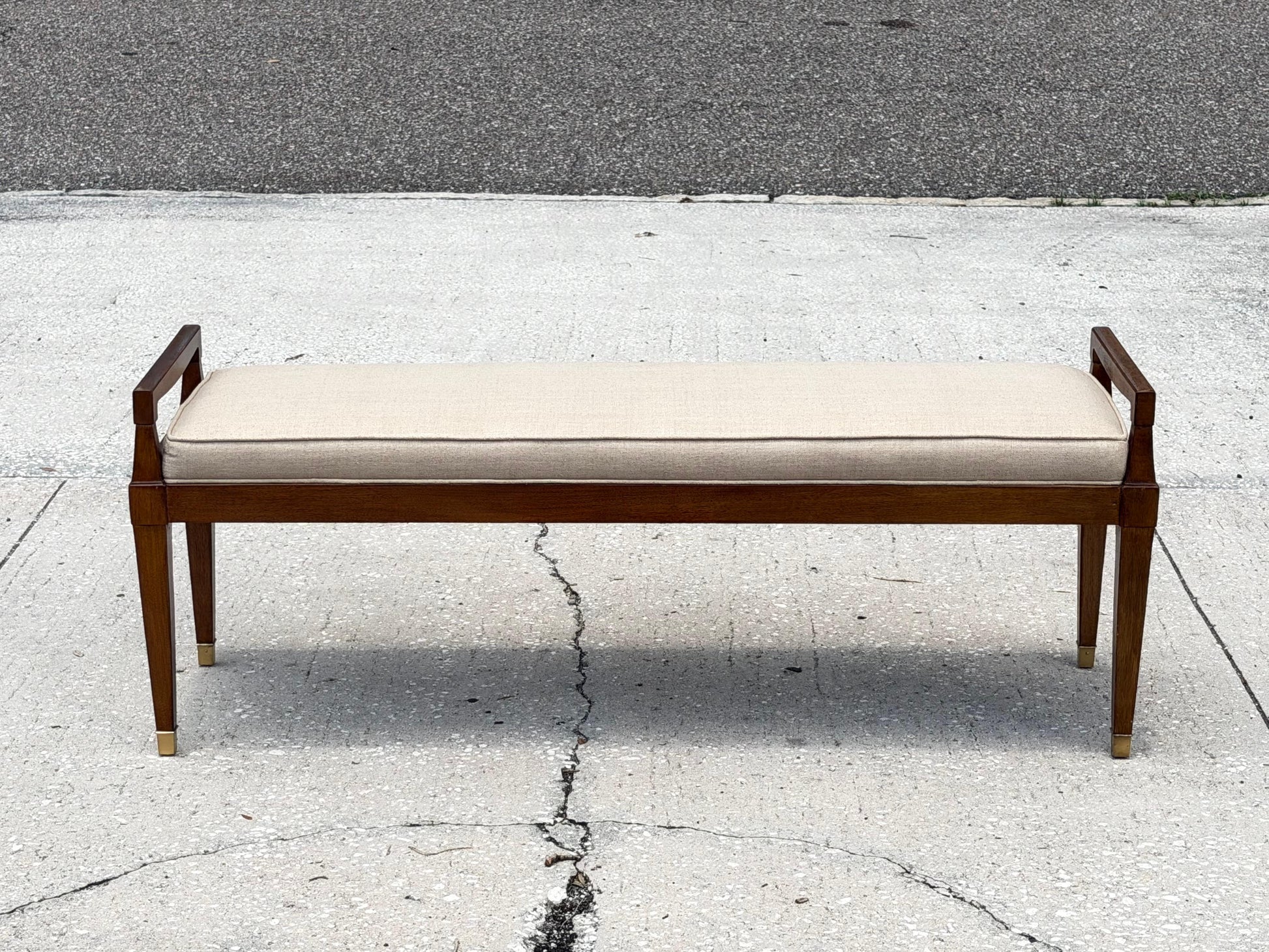 Frisman Vintage Upholstered Bench By Henredon Ca' 1950's