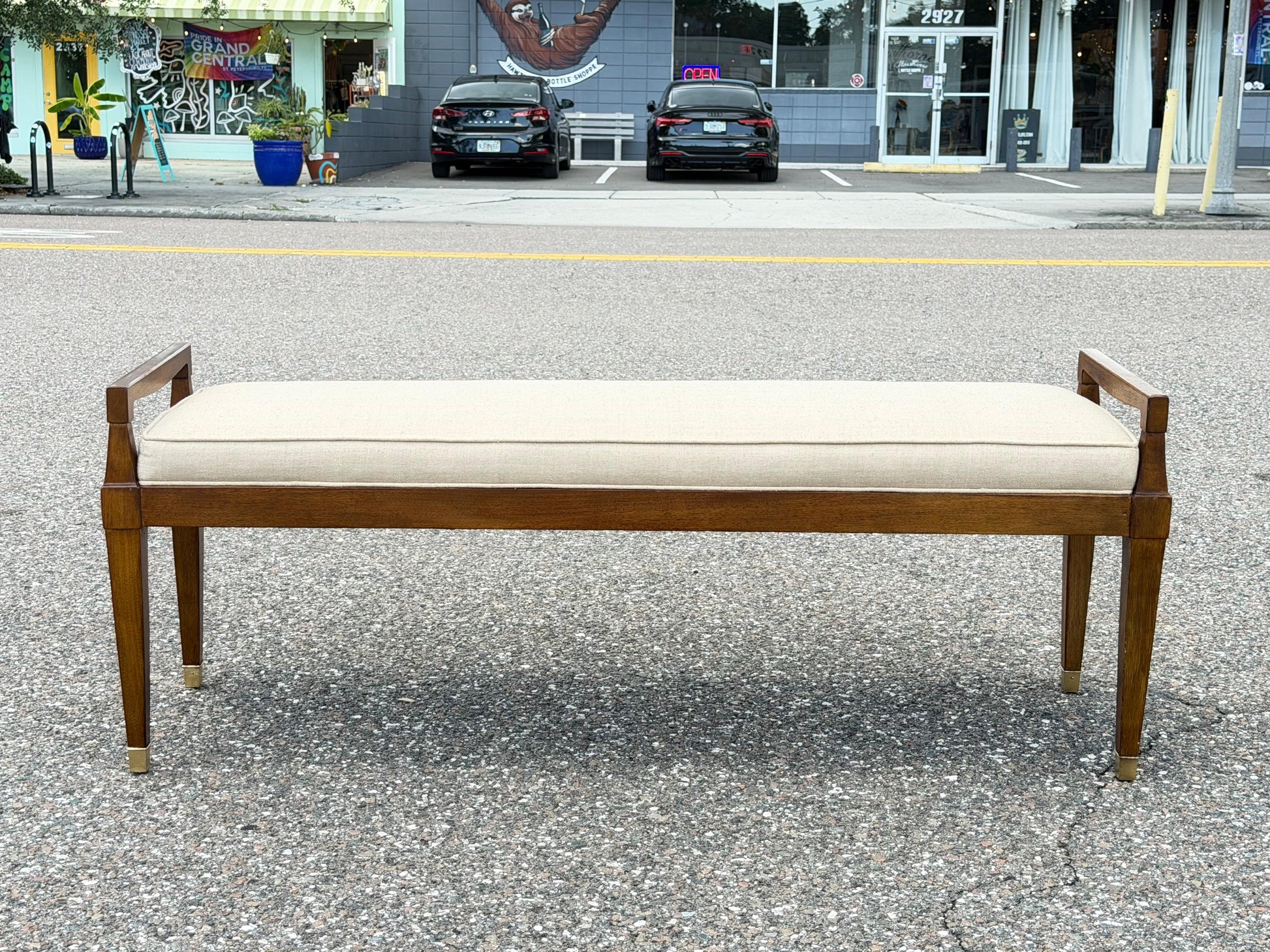 Frisman Vintage Upholstered Bench By Henredon Ca' 1950's
