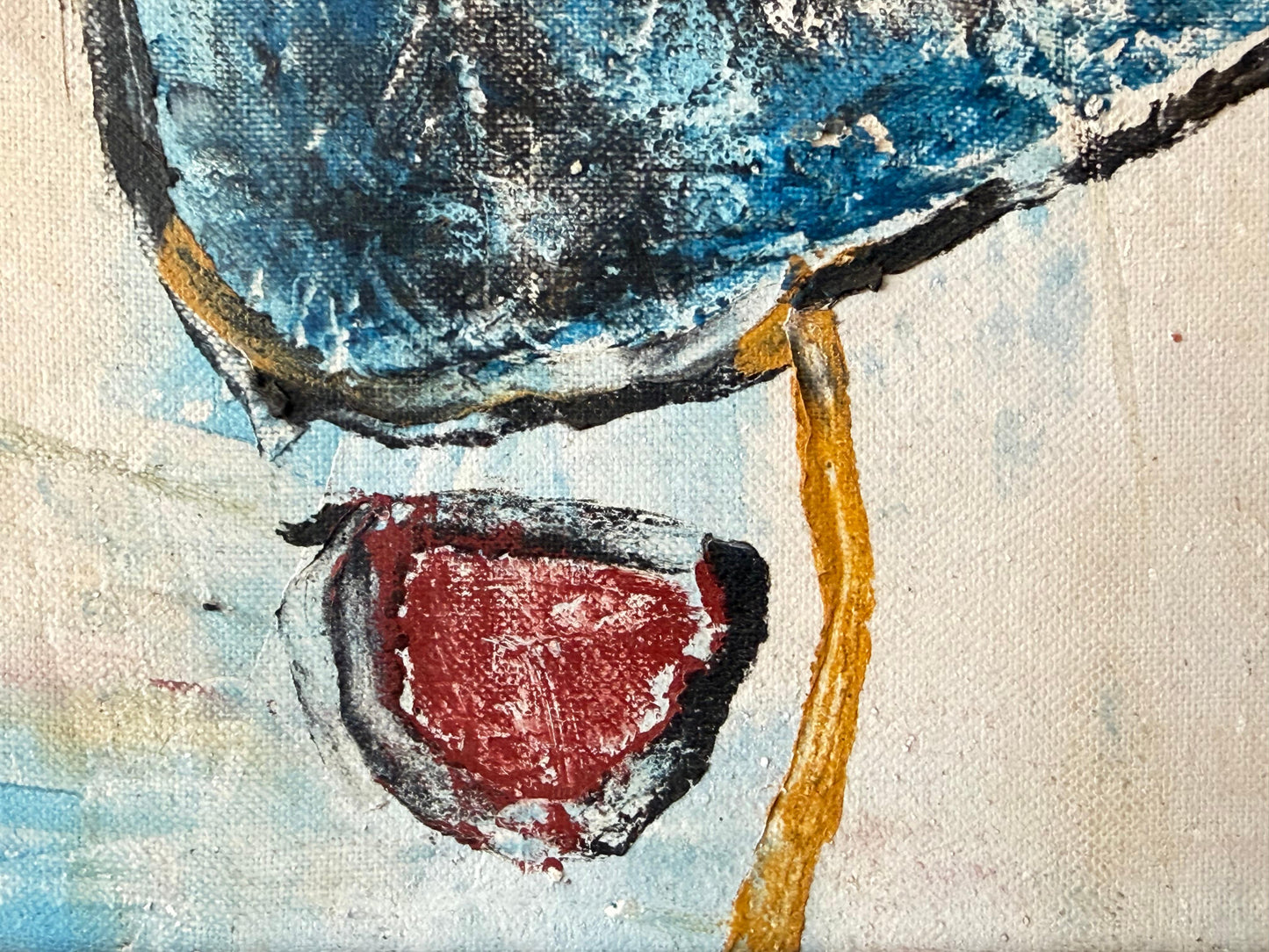 Frisman Vintage Surrealist Oil Painting By Haitian Artist Arijac ca' 1960's