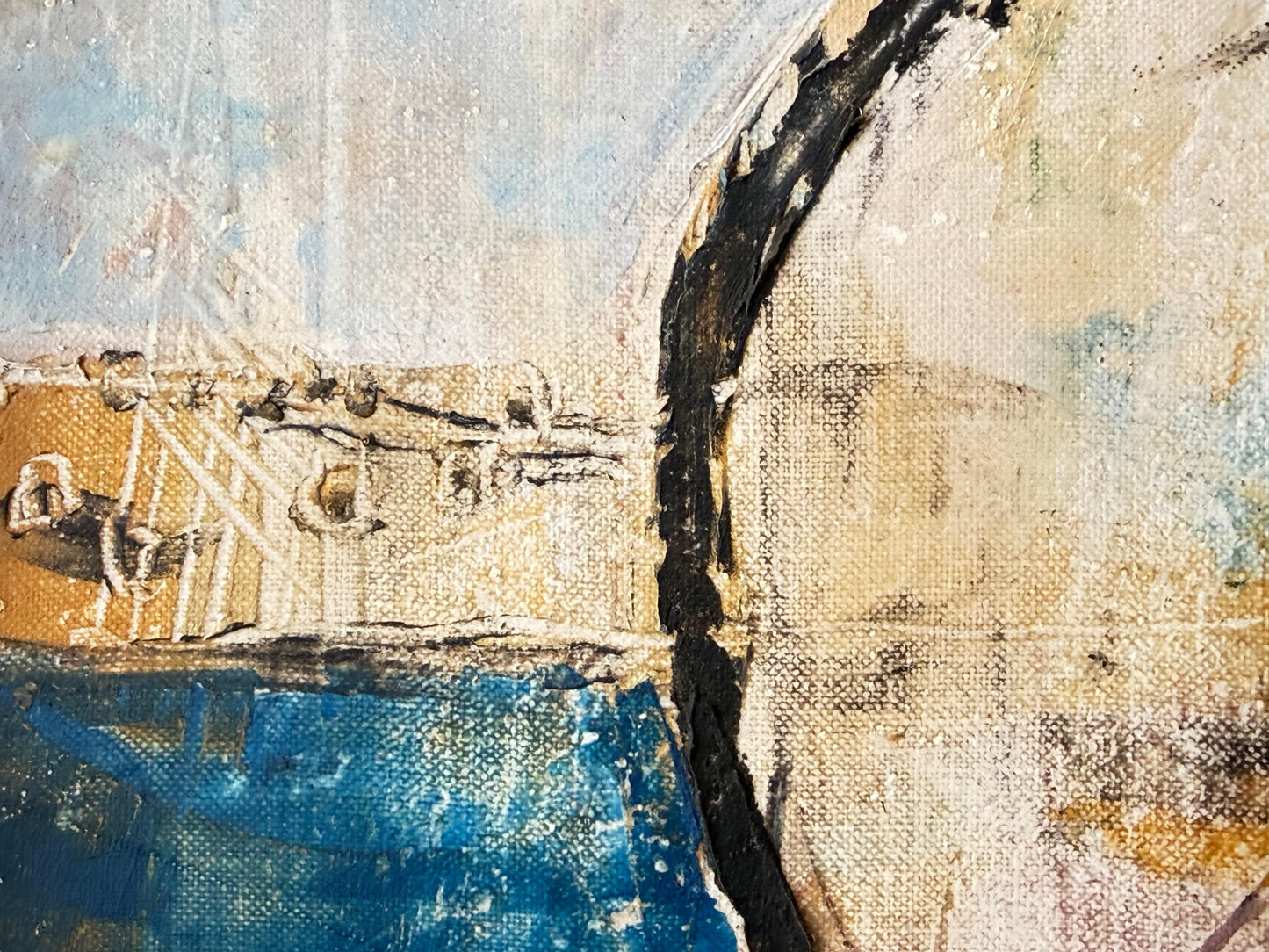 Frisman Vintage Surrealist Oil Painting By Haitian Artist Arijac ca' 1960's