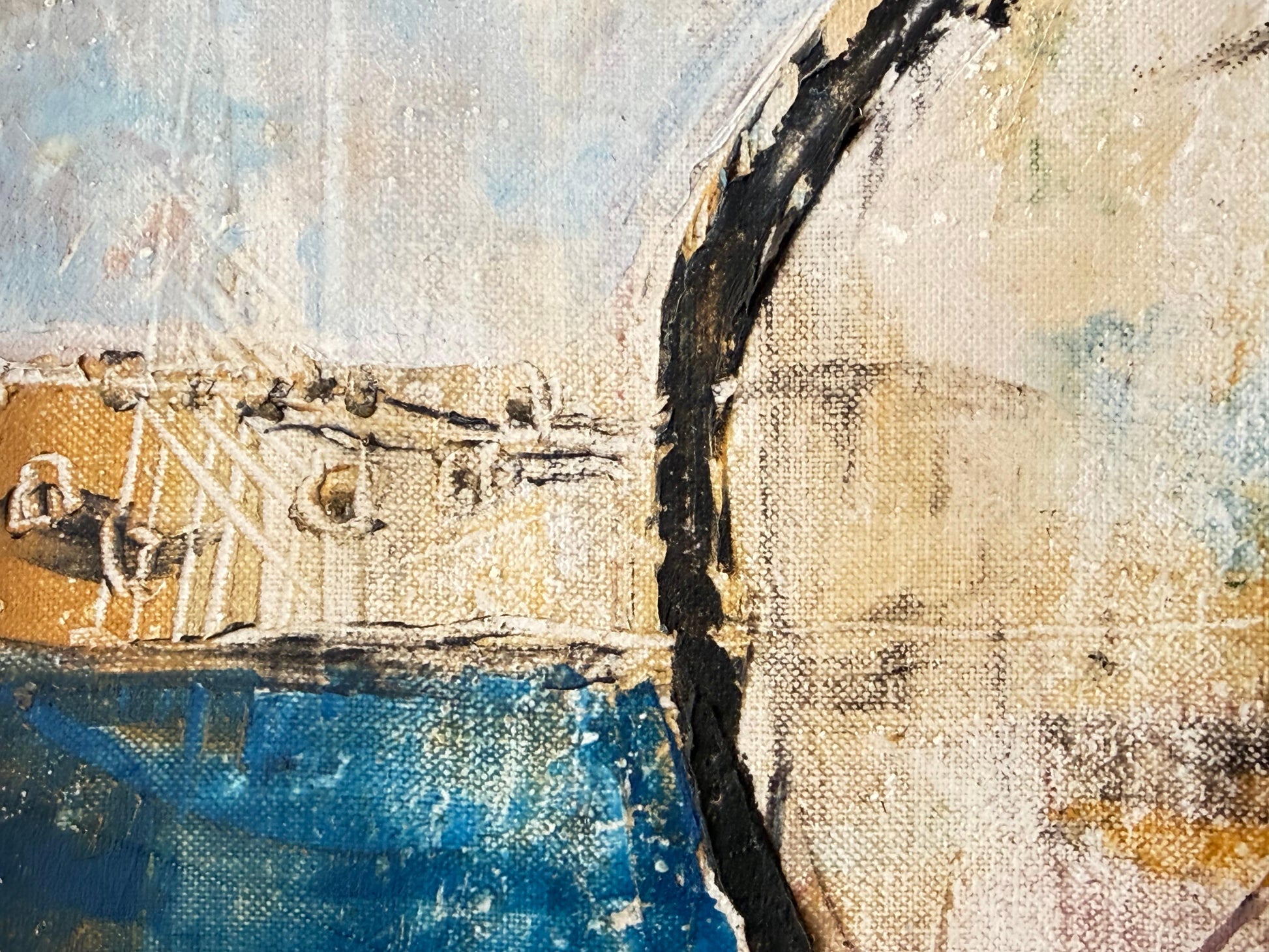 Frisman Vintage Surrealist Oil Painting By Haitian Artist Arijac ca' 1960's
