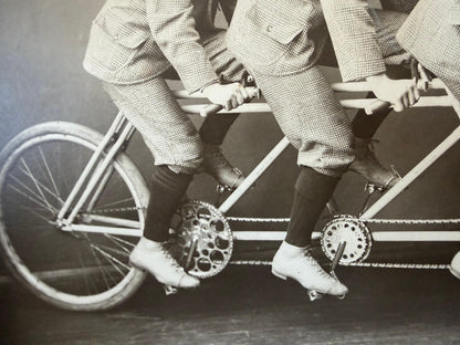 Frisman Vintage An Original Photo Bicycle Riders Three Seater Original Frame Americana ca' 1900