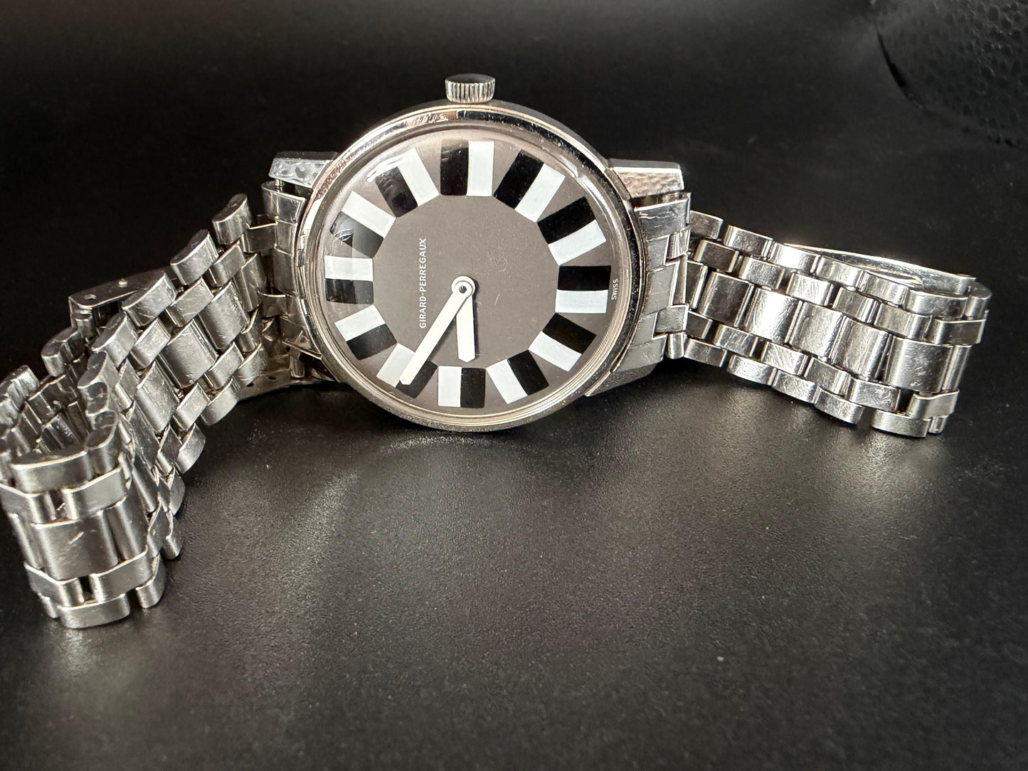 Frisman Vintage Girard Perregaux 9034 With Gay Freres Bracelet Rare Watch ca' 1960's