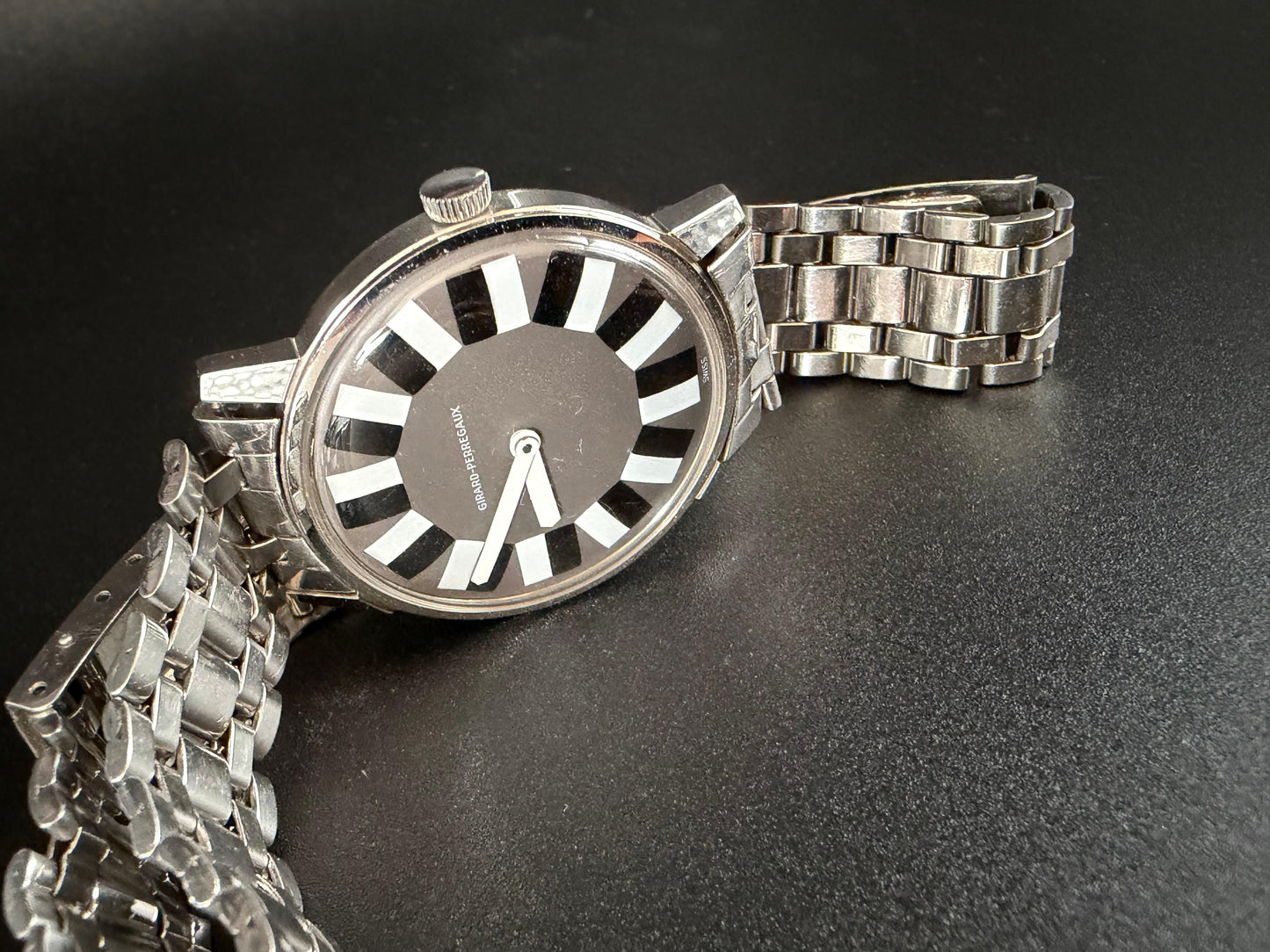 Frisman Vintage Girard Perregaux 9034 With Gay Freres Bracelet Rare Watch ca' 1960's