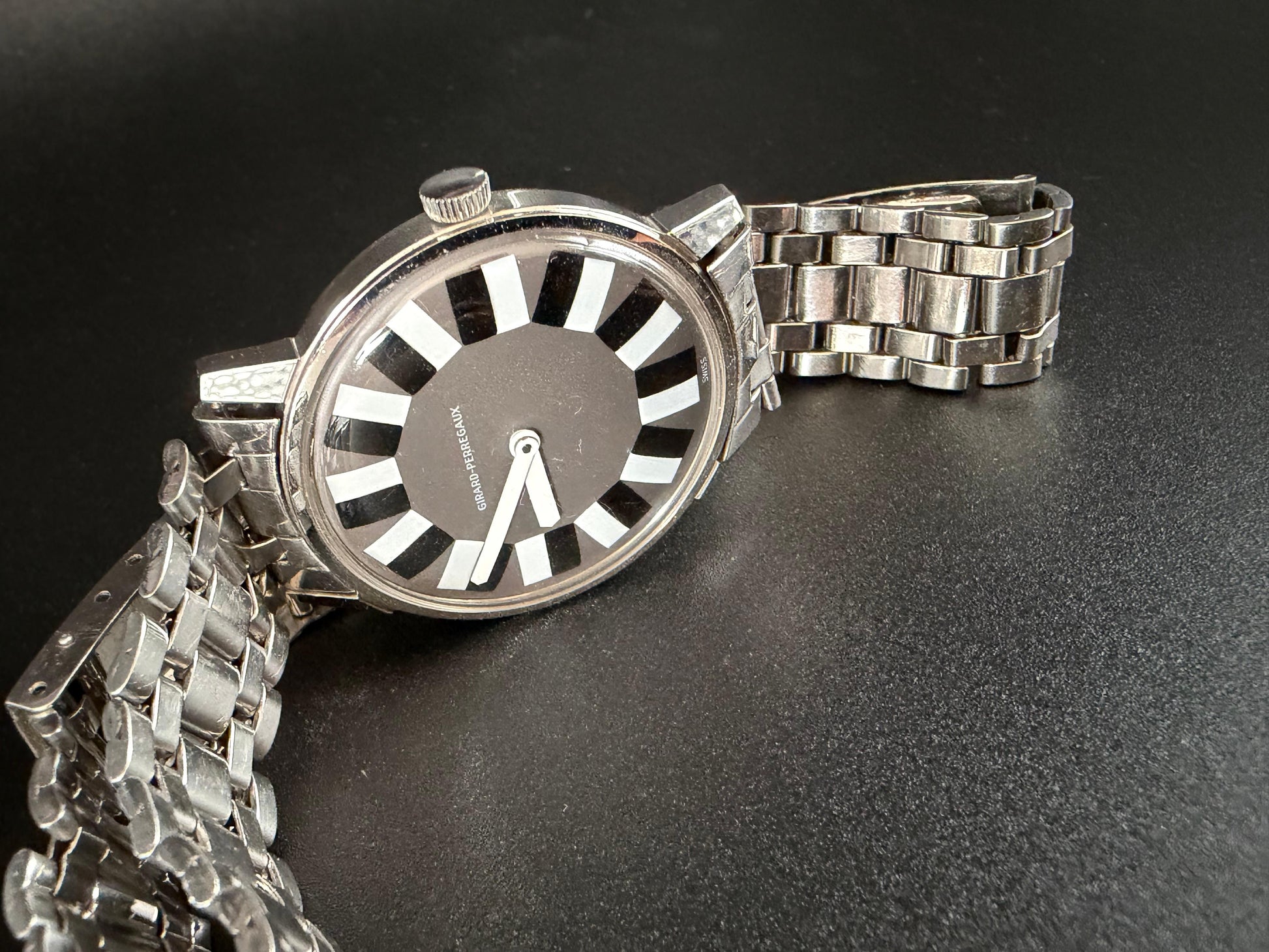 Frisman Vintage Girard Perregaux 9034 With Gay Freres Bracelet Rare Watch ca' 1960's