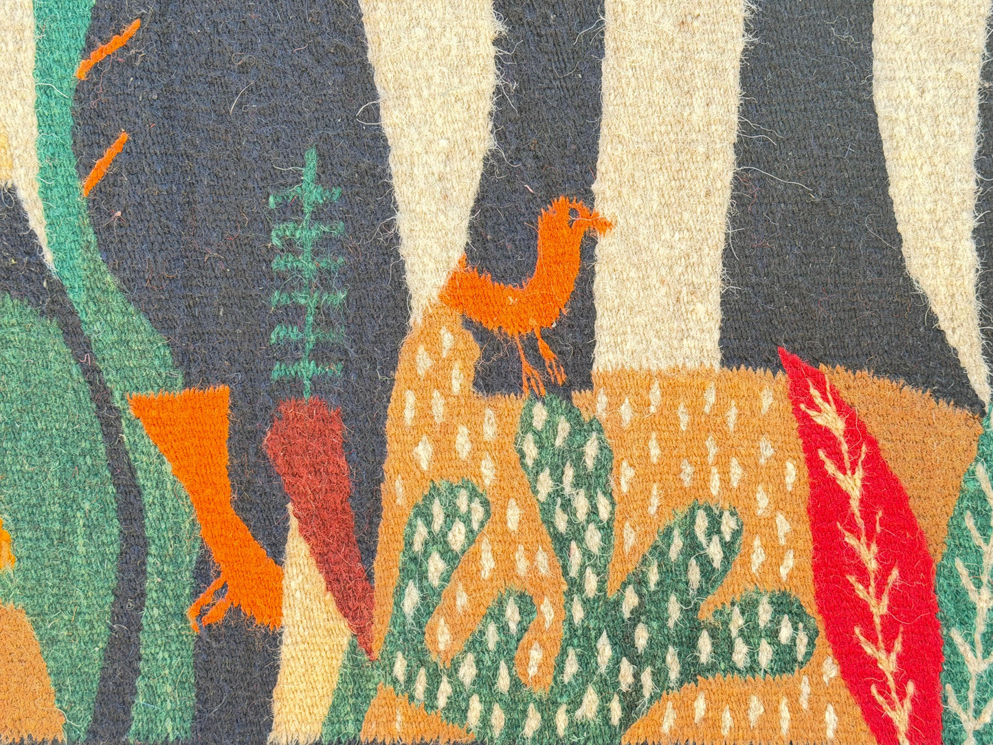 Frisman Vintage Vintage Mid Century Whimsical Tapestry Mexico 1960's Bertha Preux