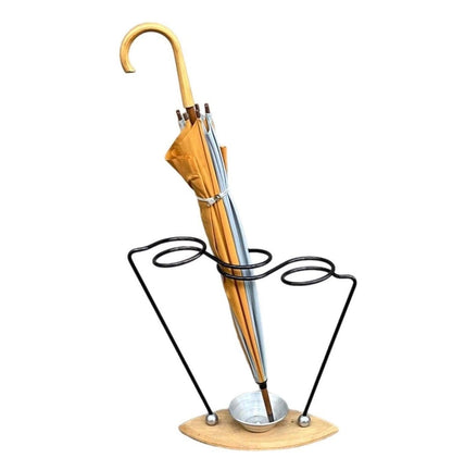 Frisman Vintage 1950s French Mid Century Modern Carl Aubock Inspired Minimalist Umbrella Holder