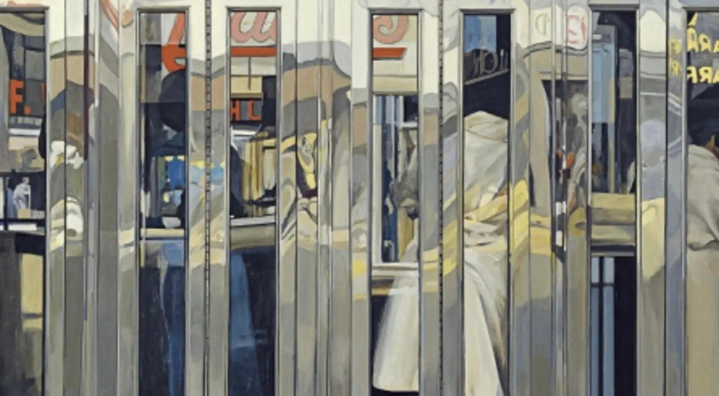 Frisman Vintage Richard Estes Photorealism 2007 Exhibition Lithograph Telephone Booths N Y C