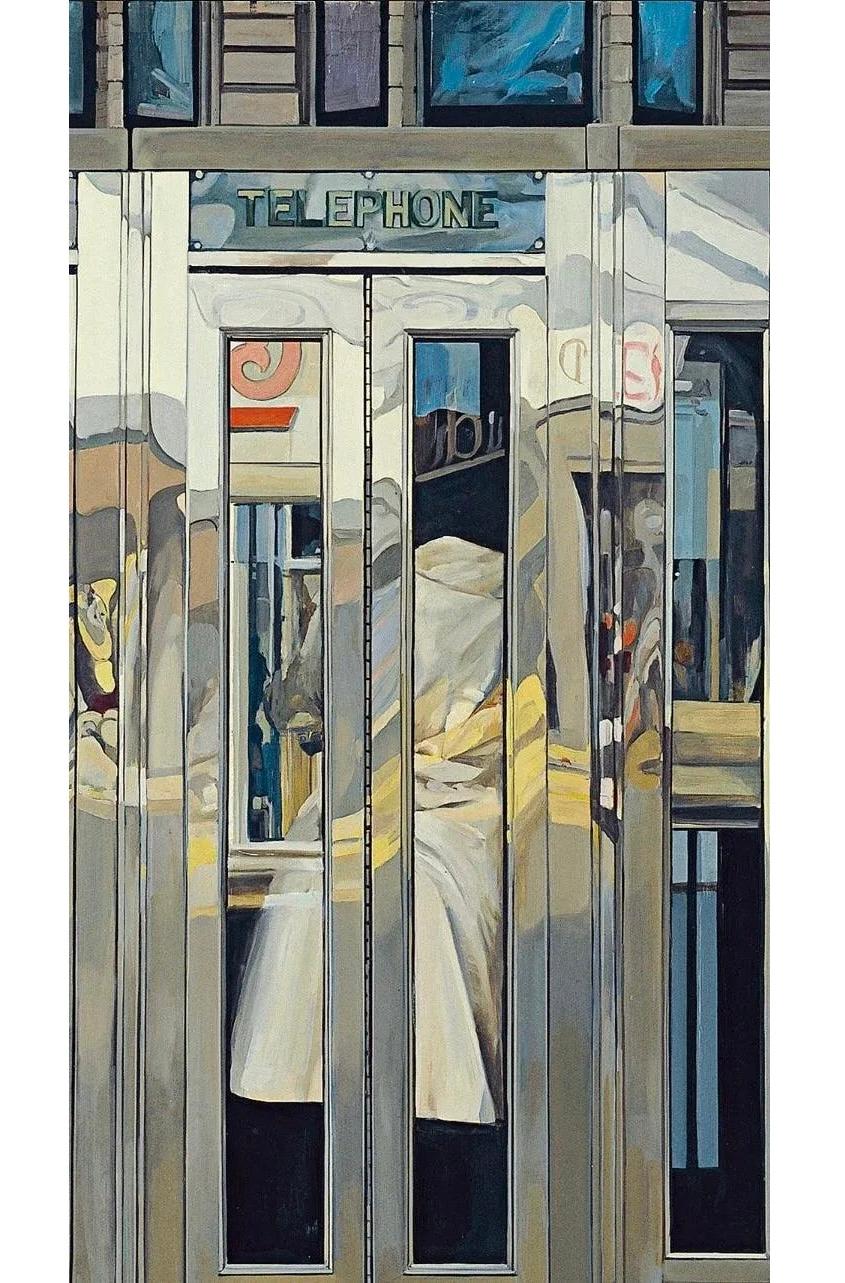 Frisman Vintage Richard Estes Photorealism 2007 Exhibition Lithograph Telephone Booths N Y C