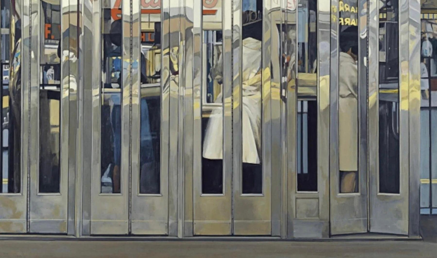 Frisman Vintage Richard Estes Photorealism 2007 Exhibition Lithograph Telephone Booths N Y C