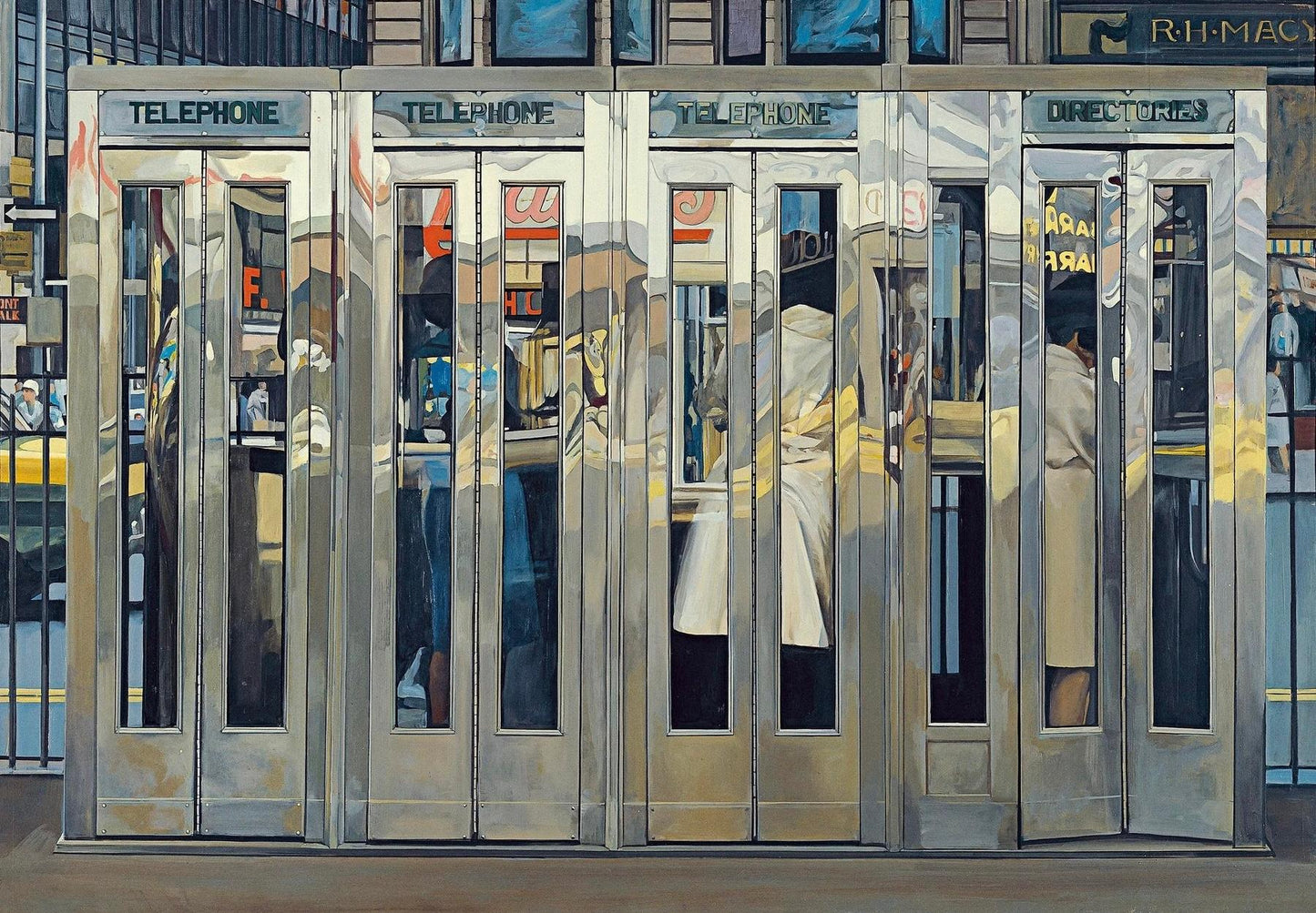 Frisman Vintage Richard Estes Photorealism 2007 Exhibition Lithograph Telephone Booths N Y C