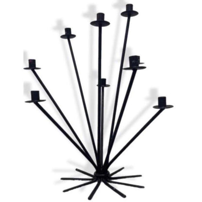 Frisman Vintage 50s Scandinavian Wrought Iron 9Light Ljusstake Starburst Vintage Menorah Denmark
