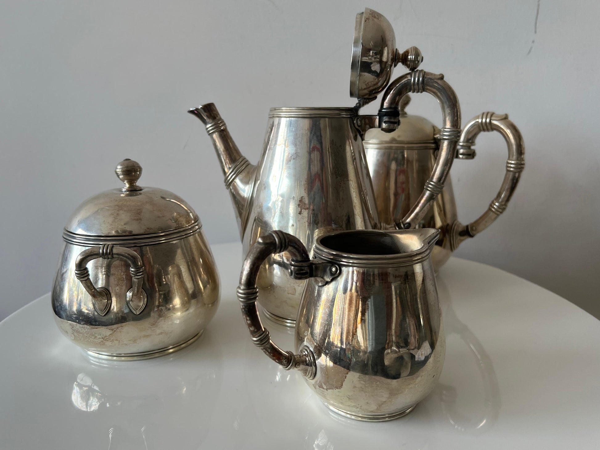 Frisman Vintage Christofle Coffee Tea Set Bamboo Style Art Nouveaux ca' 1890
