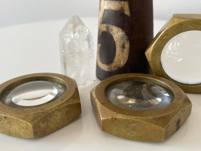 Frisman Vintage Vintage Carl Aubock Set of Three Magnifying Glass Paperweights ca' 1950's