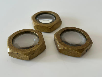 Frisman Vintage Vintage Carl Aubock Set of Three Magnifying Glass Paperweights ca' 1950's