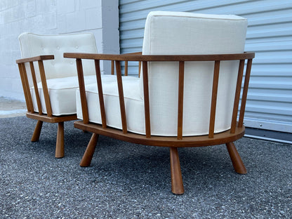 Frisman Vintage Unusual T.H.Robsjohn-Gibbings Armchairs Widdicomb ca' 1950's