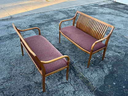 Frisman Vintage A Pair Of Custom Maple Benches By Paoli ca' 1980's