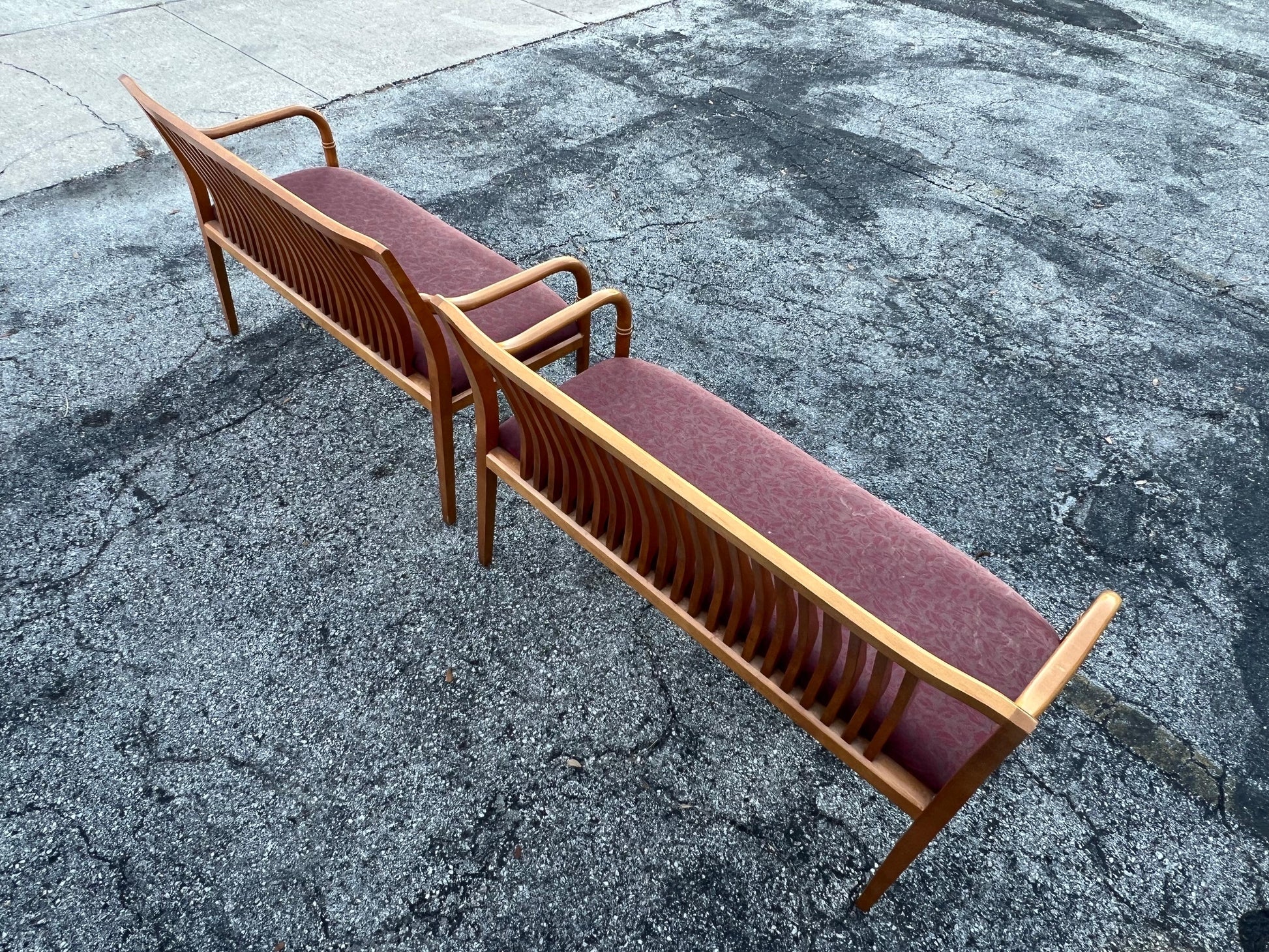 Frisman Vintage A Pair Of Custom Maple Benches By Paoli ca' 1980's