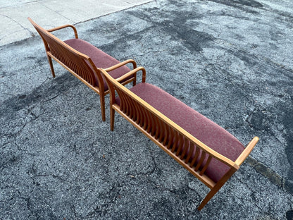 Frisman Vintage A Pair Of Custom Maple Benches By Paoli ca' 1980's
