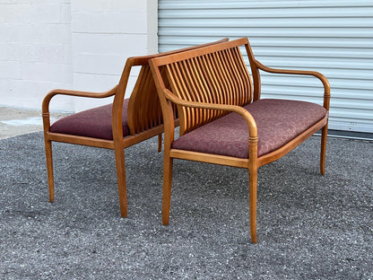 Frisman Vintage A Pair Of Custom Maple Benches By Paoli ca' 1980's