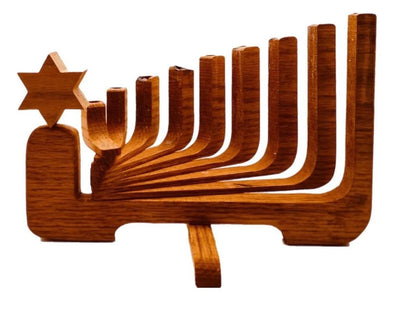 Frisman Vintage Vintage Wooden Mid Century Danish Modern Teak Kinetic Hanukkah Menorah