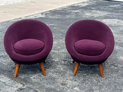 A Pair of Little Egg Chairs In The Style Of Royere