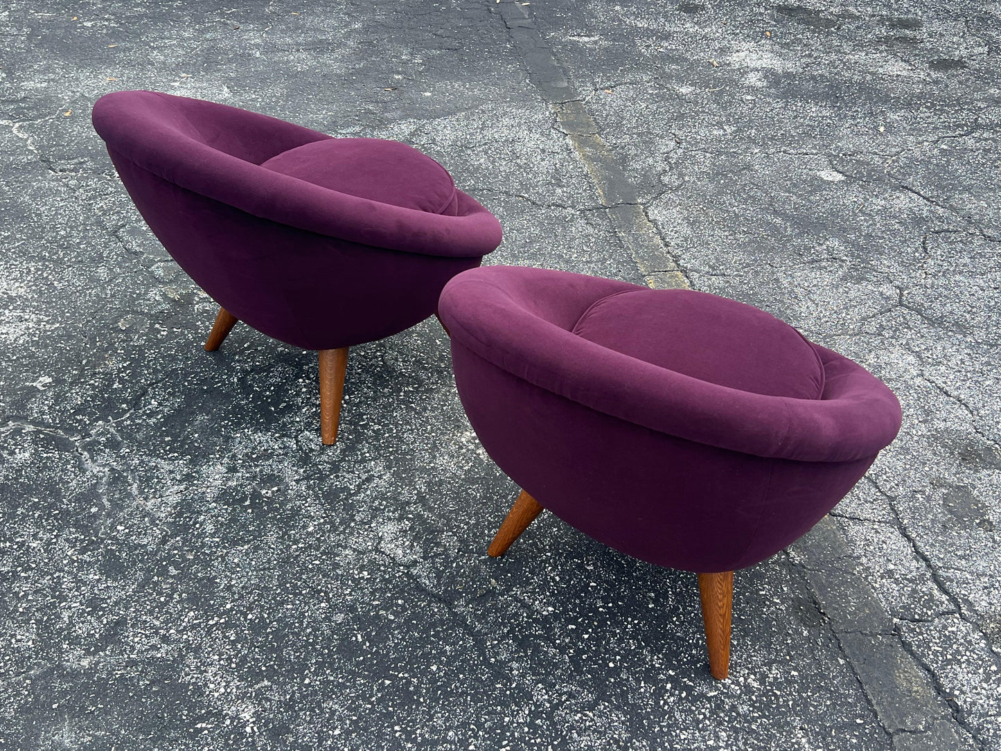 A Pair of Little Egg Chairs In The Style Of Royere