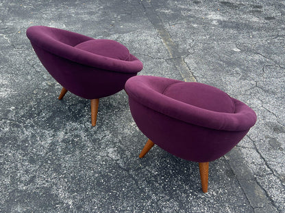 A Pair of Little Egg Chairs In The Style Of Royere